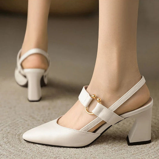 Annikki Block Heel Slingback Pumps