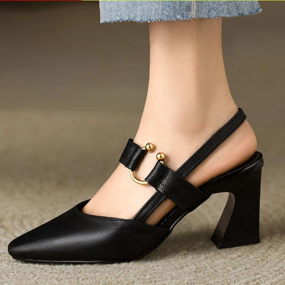 Annikki Block Heel Slingback Pumps