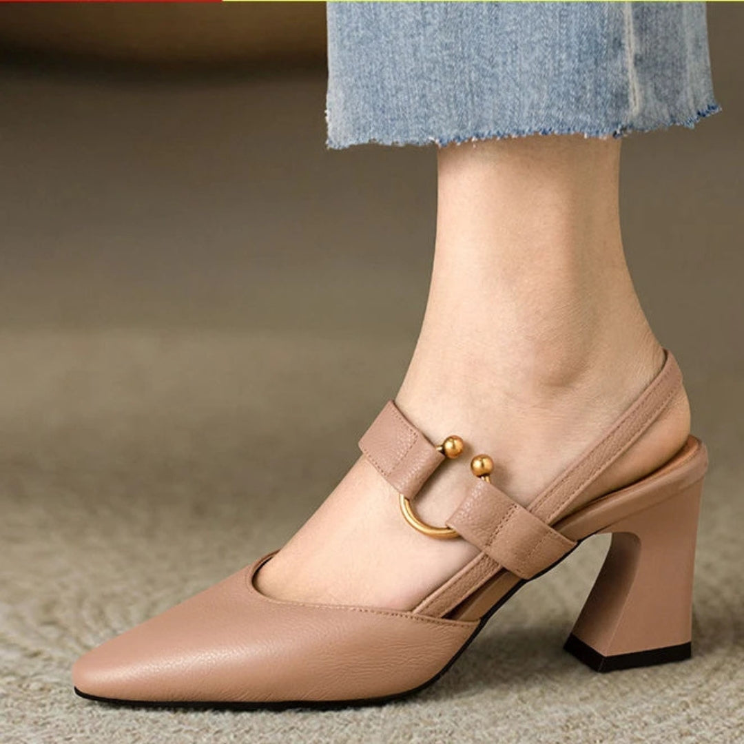 Annikki Block Heel Slingback Pumps