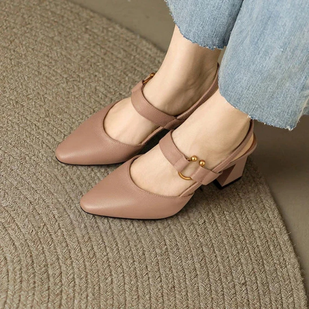 Annikki Block Heel Slingback Pumps