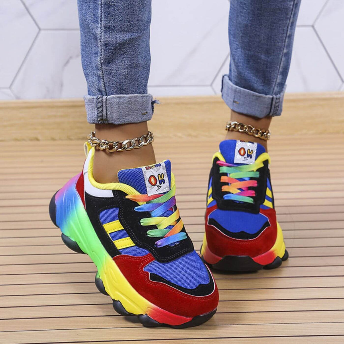 Tellervo Neon Chunky Platform Sneakers