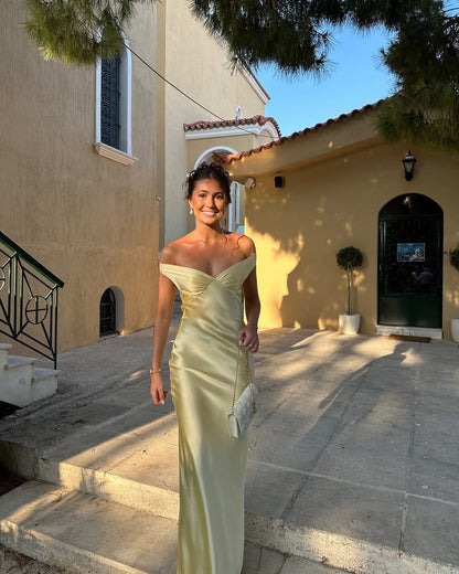 Lusine Wedding Guest Off-Shoulder Maxi Dress