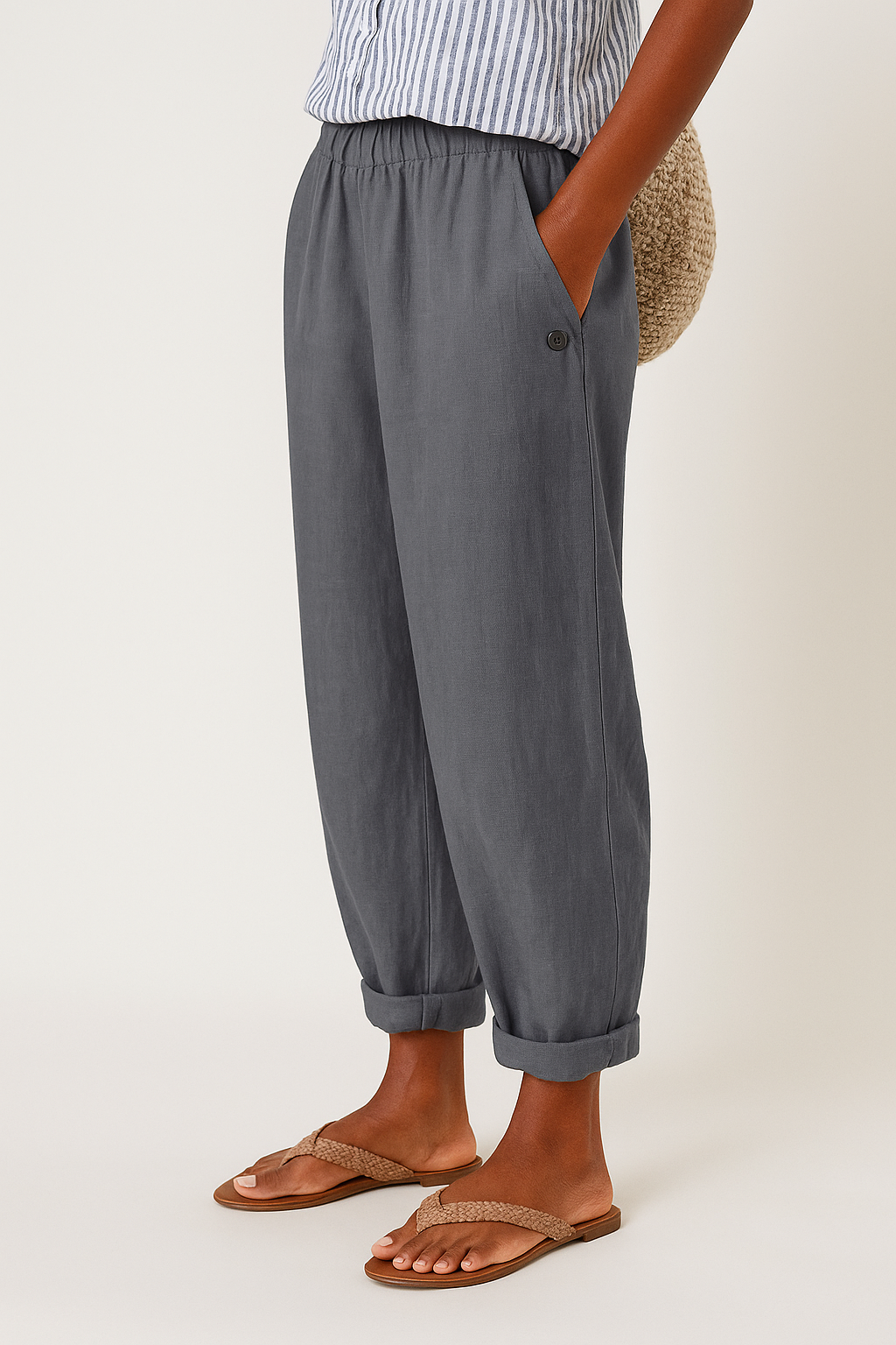 Radmila Straight Leg Trousers with Side Pockets