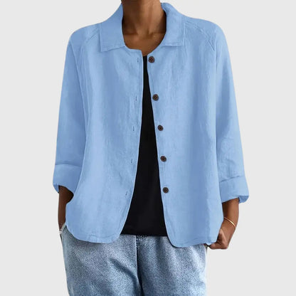 Tiffania Cotton Button-Down Shirt Jacket