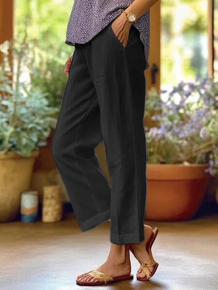 Ermesinde Linen Tapered Cropped Trousers