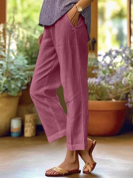 Ermesinde Linen Tapered Cropped Trousers