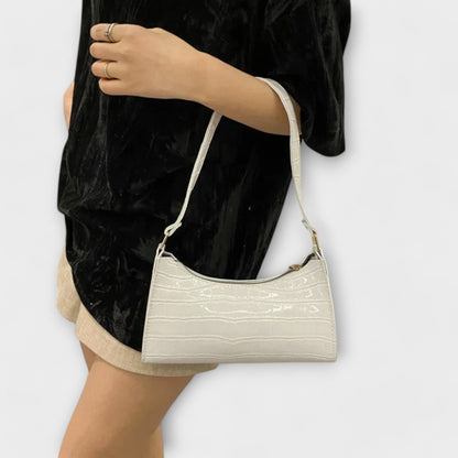 Firouzeh Shiny Crocodile Embossed Shoulder Bag