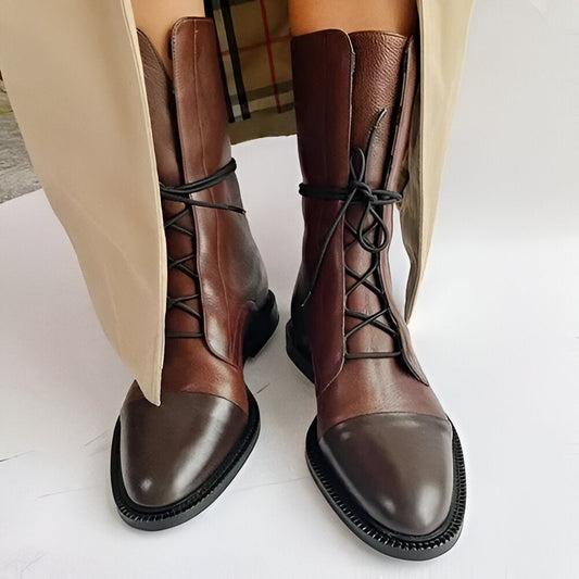 Mioara Lace-Up Ankle Boots