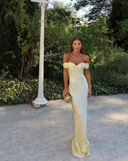 Lusine Wedding Guest Off-Shoulder Maxi Dress