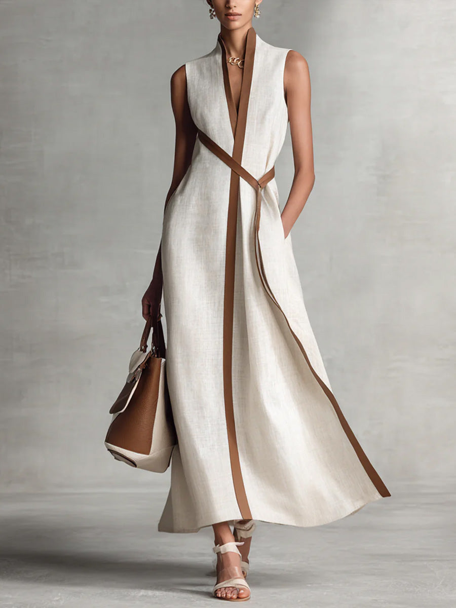 Ourania Wrap Maxi Dress with V-Neck