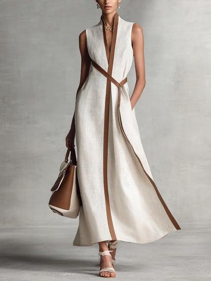 Ourania Wrap Maxi Dress with V-Neck