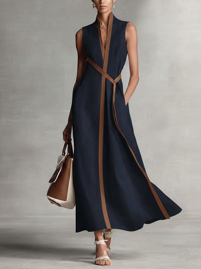 Ourania Wrap Maxi Dress with V-Neck