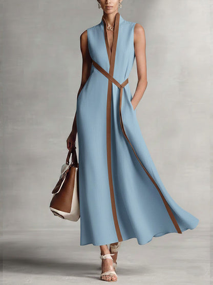 Ourania Wrap Maxi Dress with V-Neck