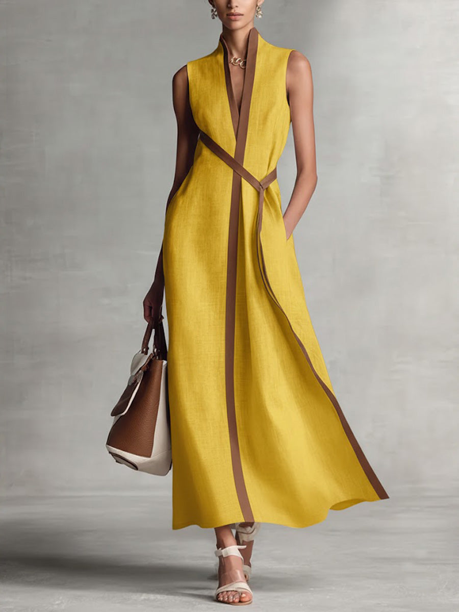 Ourania Wrap Maxi Dress with V-Neck