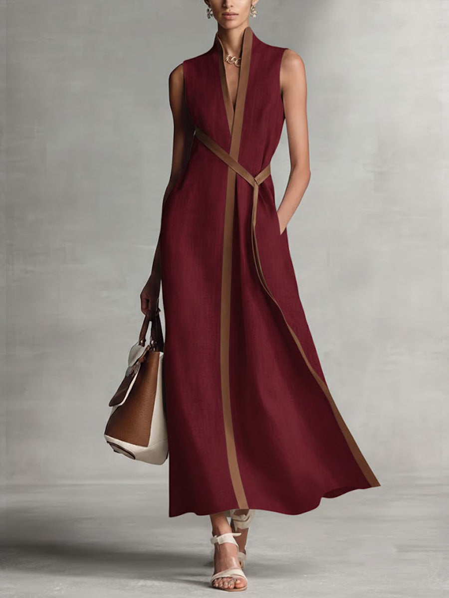 Ourania Wrap Maxi Dress with V-Neck