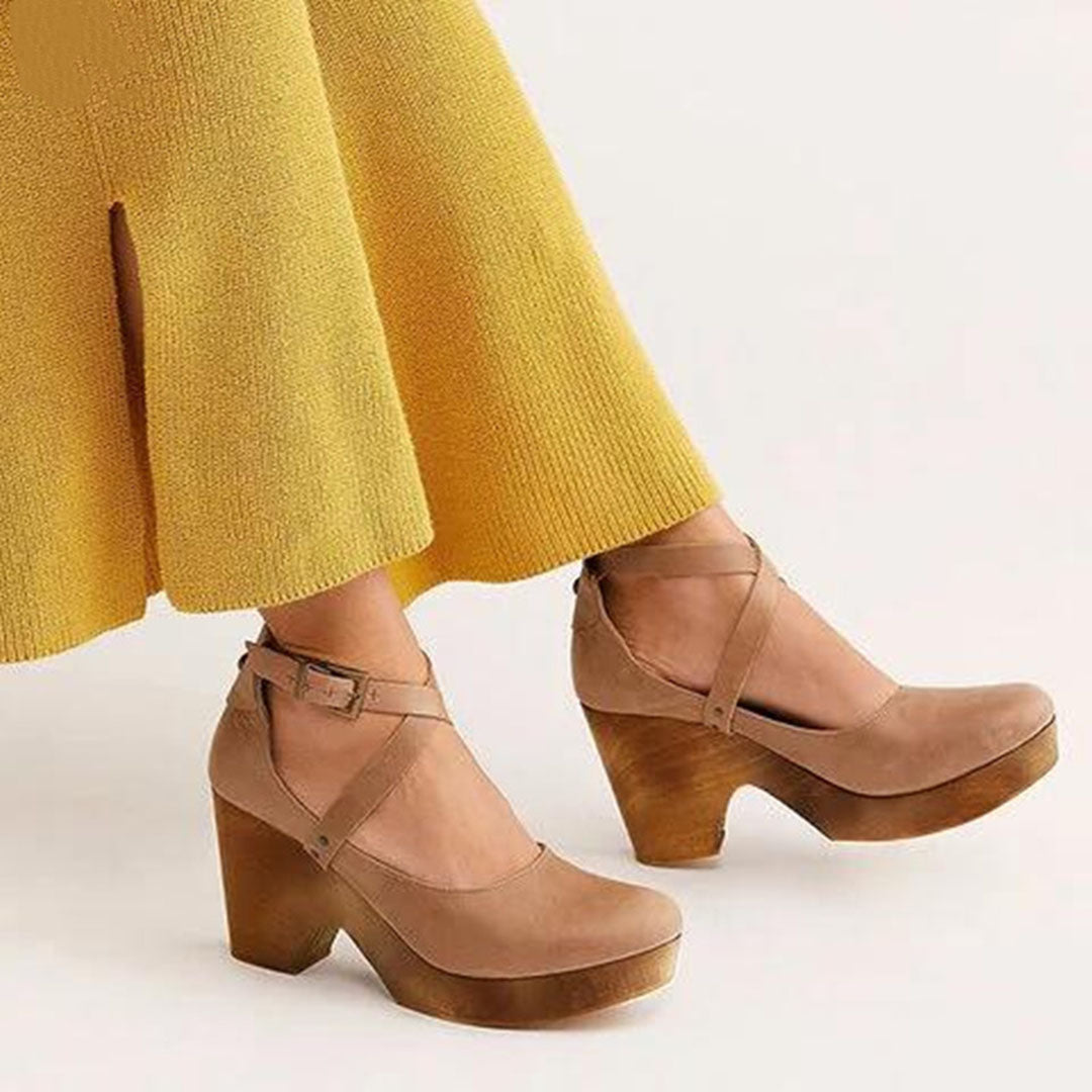 Piroska Platform Wedge Heels with Ankle Strap