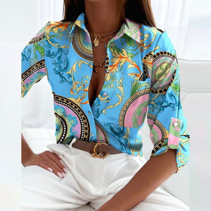 Delilah | Striped Button-Down Blouse for Women