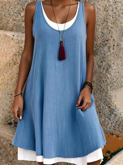 Mauricette Scoop Neck Sleeveless A-Line Dress