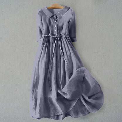Valgerd Collared Button-Down Midi Dress