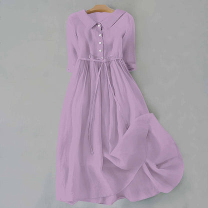 Valgerd Collared Button-Down Midi Dress