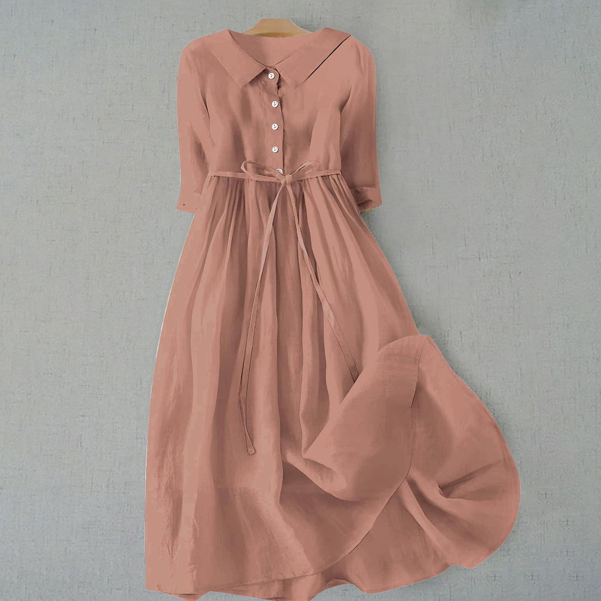Valgerd Collared Button-Down Midi Dress