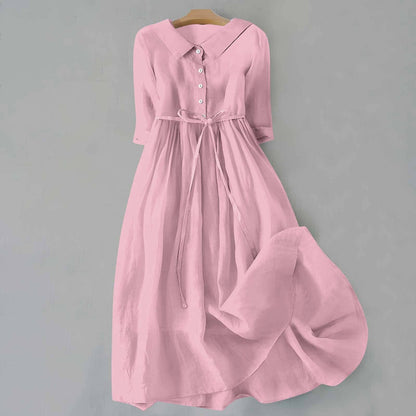 Valgerd Collared Button-Down Midi Dress