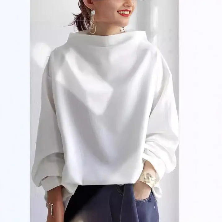Oriette Oversized Roll Neck Knit Top