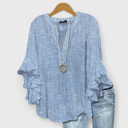 Maeve Floral Ruffle Lightweight Blouse