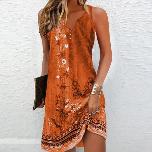 Dobroniega V-Neck Sleeveless Midi Dress