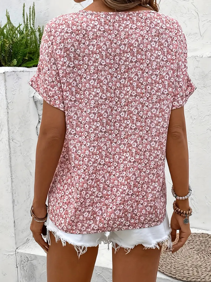 Philiberte Ditsy Floral Short Sleeve Blouse