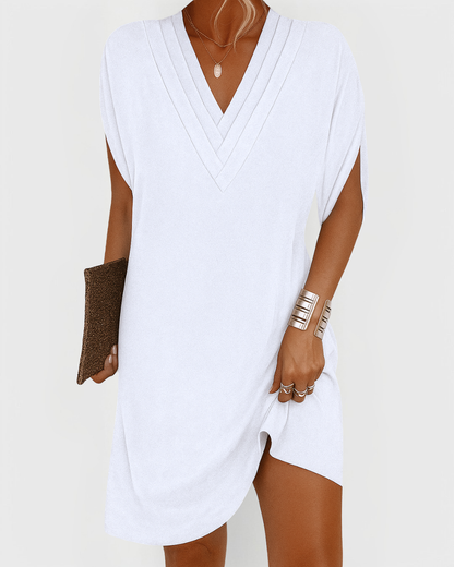 Margot V-Neck Split Sleeve Mini Dress