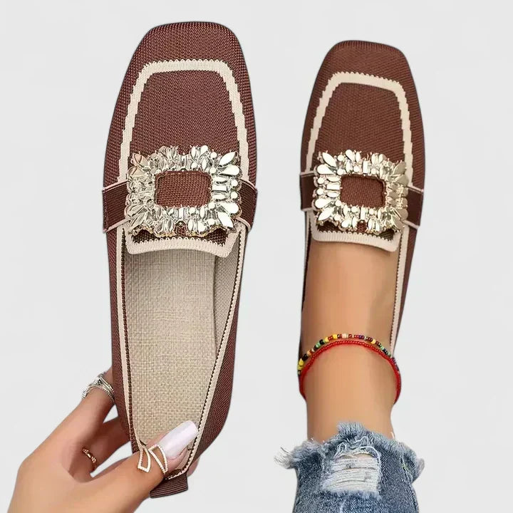 Bricette Loafer Flats with Decorative Buckle