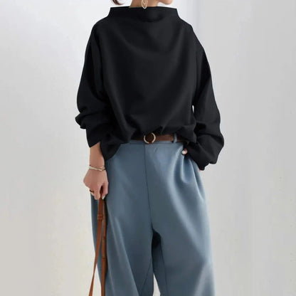 Oriette Oversized Roll Neck Knit Top