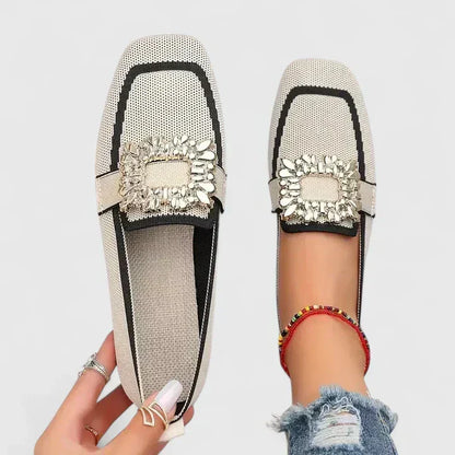 Bricette Loafer Flats with Decorative Buckle