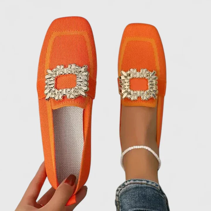 Bricette Loafer Flats with Decorative Buckle