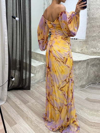Yeranuhi Wedding Guest Off-Shoulder Maxi Dress