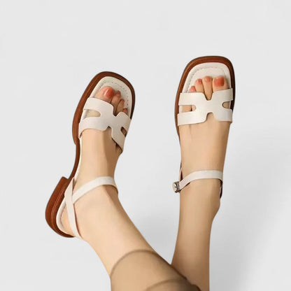 Graziosa Open Toe Ankle Strap Flat Sandals