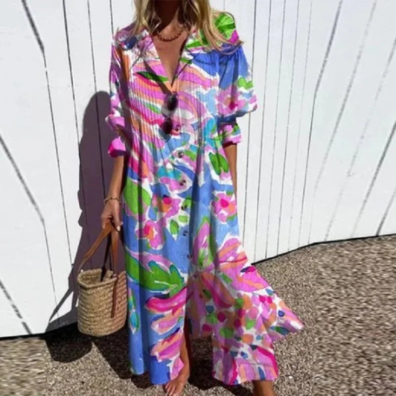 Gintare Floral Midi Shirt Dress