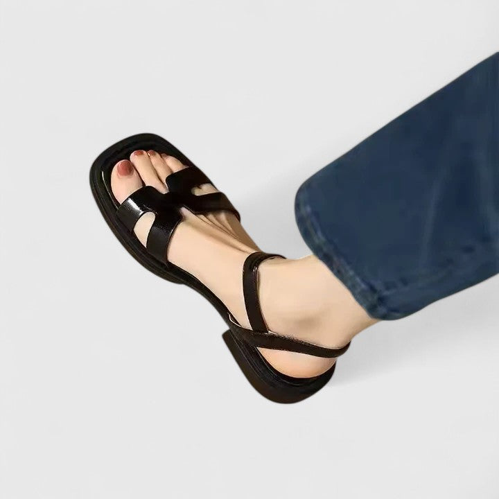 Graziosa Open Toe Ankle Strap Flat Sandals