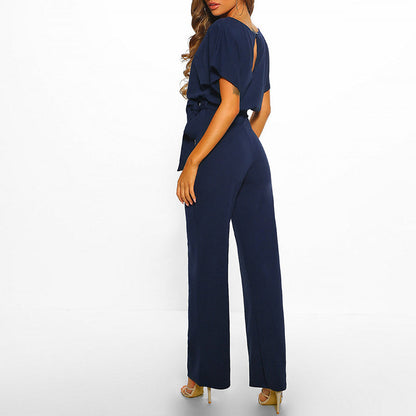 Antonia Wide Leg Jumpsuit with Tie-Front
