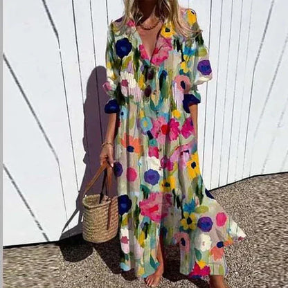Gintare Floral Midi Shirt Dress
