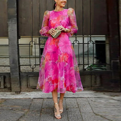 Gayane Floral Wedding Guest Midi Dress