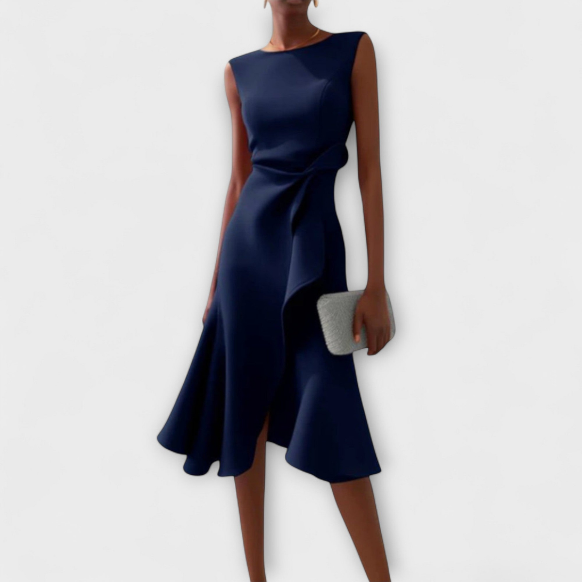 Jocaste Sleeveless Midi Dress with Waist Tie
