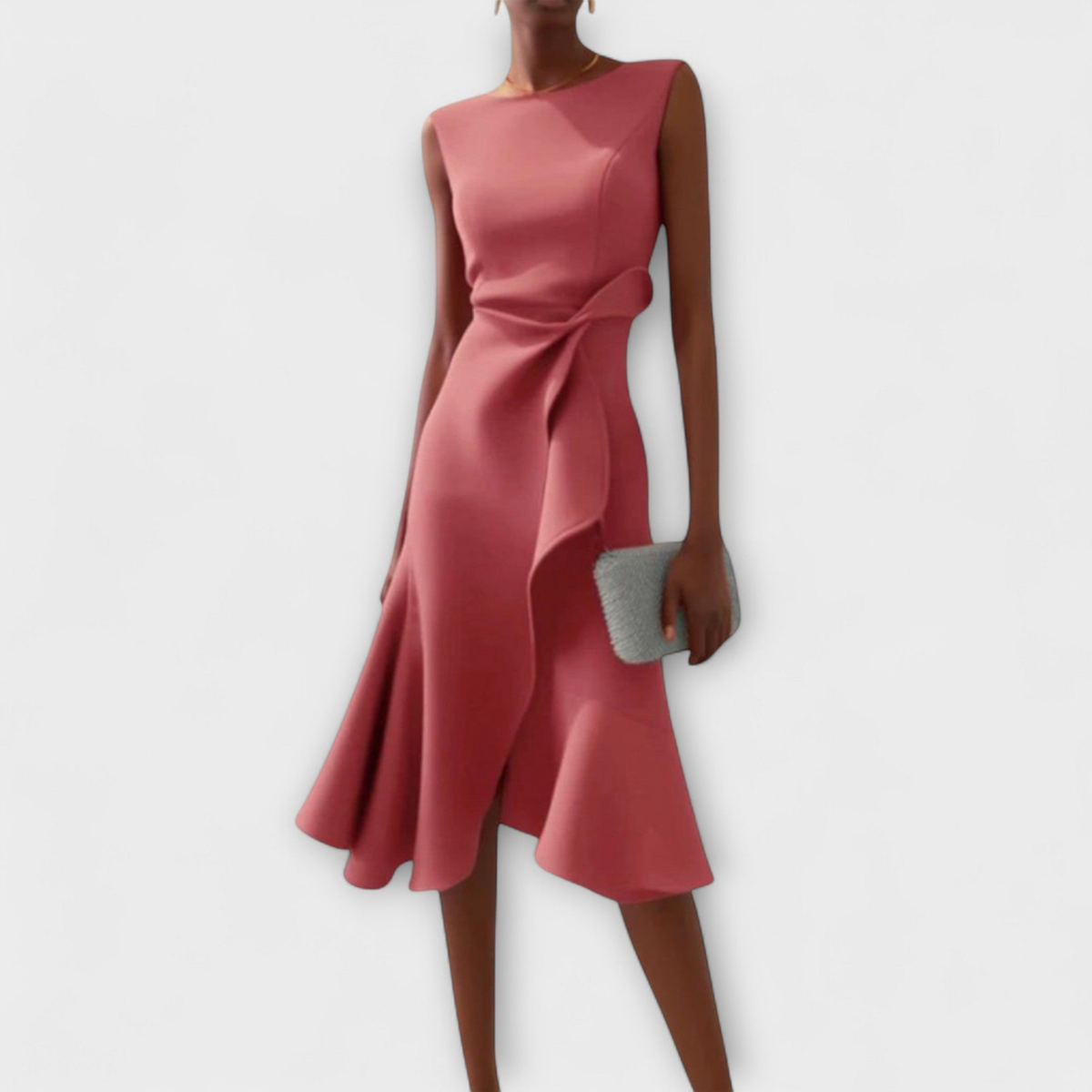 Jocaste Sleeveless Midi Dress with Waist Tie