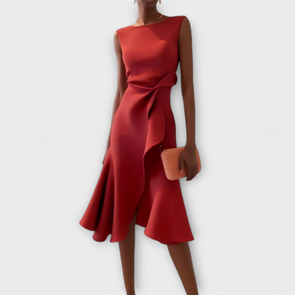 Jocaste Sleeveless Midi Dress with Waist Tie