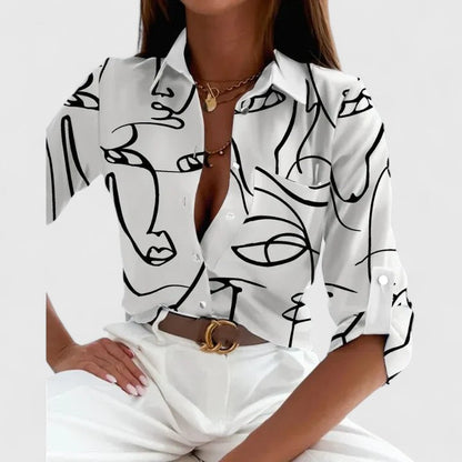 Osburge Button-Down Long Sleeve Blouse