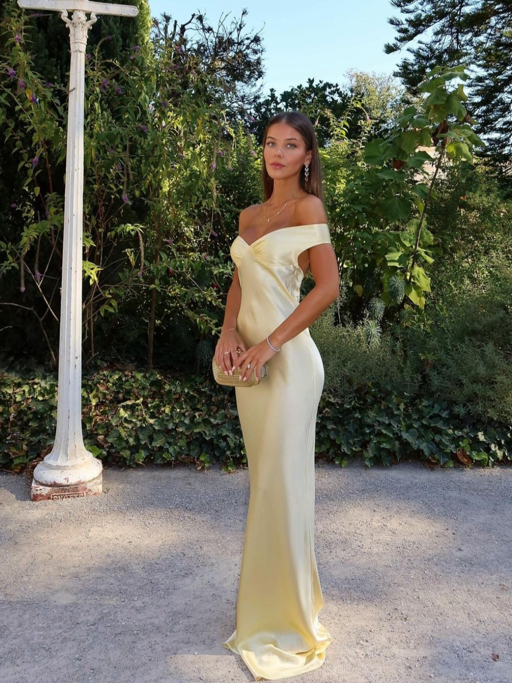 Lusine Wedding Guest Off-Shoulder Maxi Dress