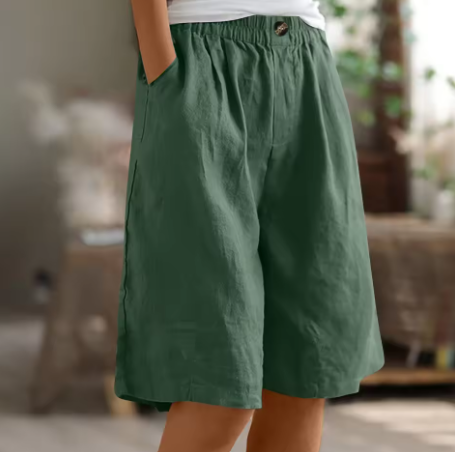 Ljubica Loose Fit Shorts with Elastic Waist and Pockets