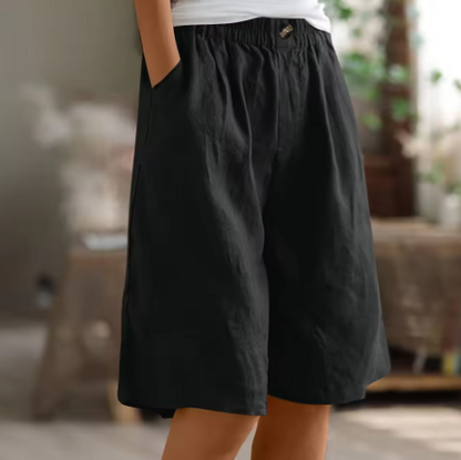 Ljubica Loose Fit Shorts with Elastic Waist and Pockets