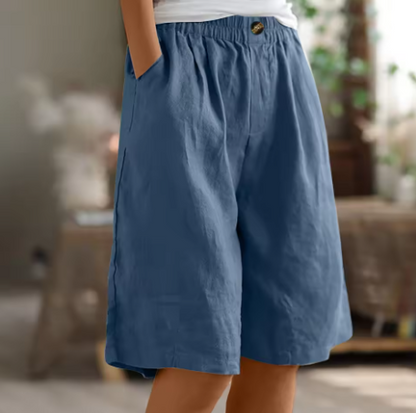 Ljubica Loose Fit Shorts with Elastic Waist and Pockets